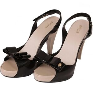 Melissa Black and Cream Bow Heels
